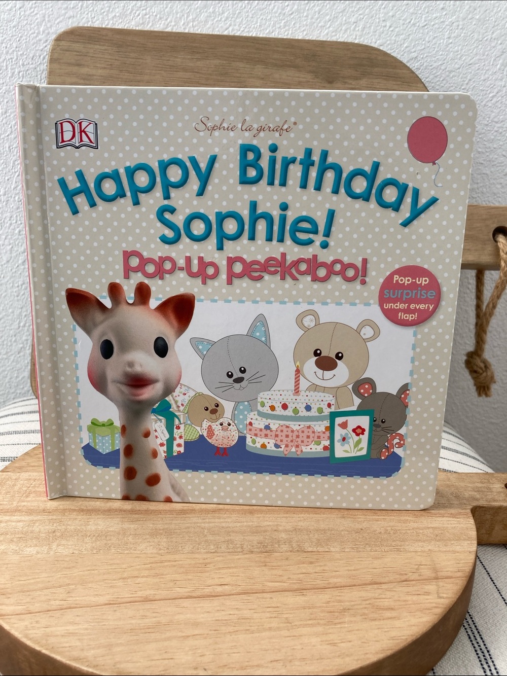 SALE! Happy Birthday Sophie! Pop-Up Peekaboo! Board Book - Sofie Girafe
